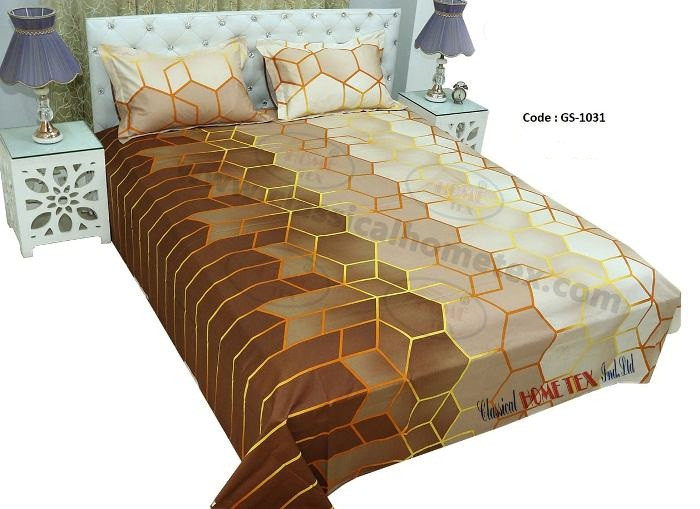 Bed Sheet Combo set-1 pcs bed sheet size – 7.50 Feet X 8.50 Feet + 2 Pcs Pillow cover size 20 inch X 20 Inch. Code GS-1031