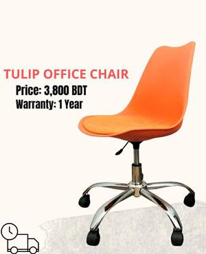 Tulip office Chair Orange color