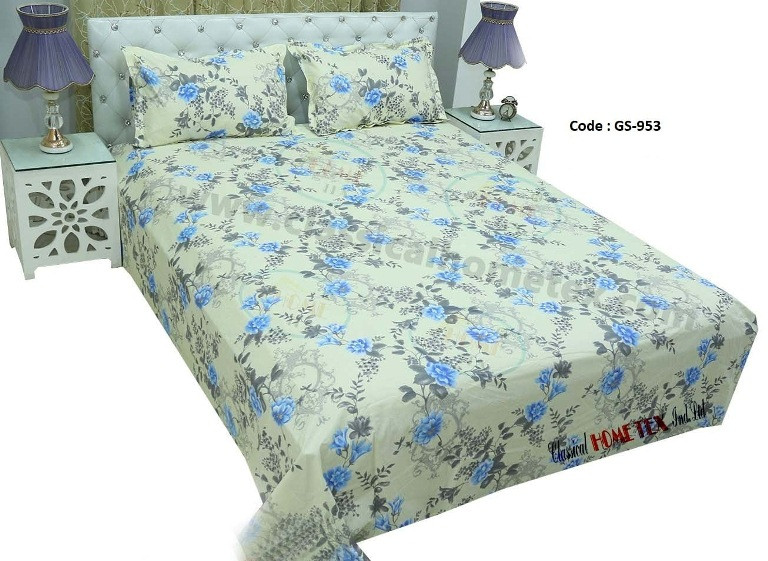 Bed Sheet Combo set-1 pcs bed sheet size – 7.50 Feet X 8.50 Feet + 2 Pcs Pillow cover size 20 inch X 20 Inch. Code GS-953