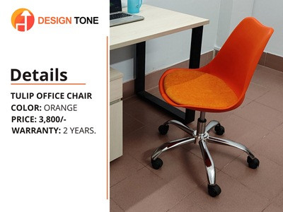 Tulip office Chair Orange color Design Tone
