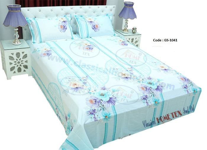 Bed Sheet Combo set-1 pcs bed sheet size – 7.50 Feet X 8.50 Feet + 2 Pcs Pillow cover size 20 inch X 20 Inch. Code GS-1041