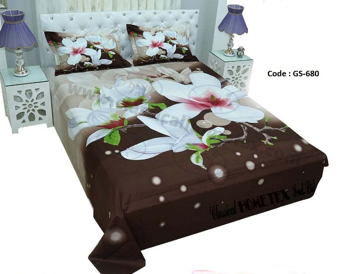 Bed Sheet Combo set-1 pcs bed sheet size – 7.50 Feet X 8.50 Feet + 2 Pcs Pillow cover size 20 inch X 20 Inch. Code GS-680