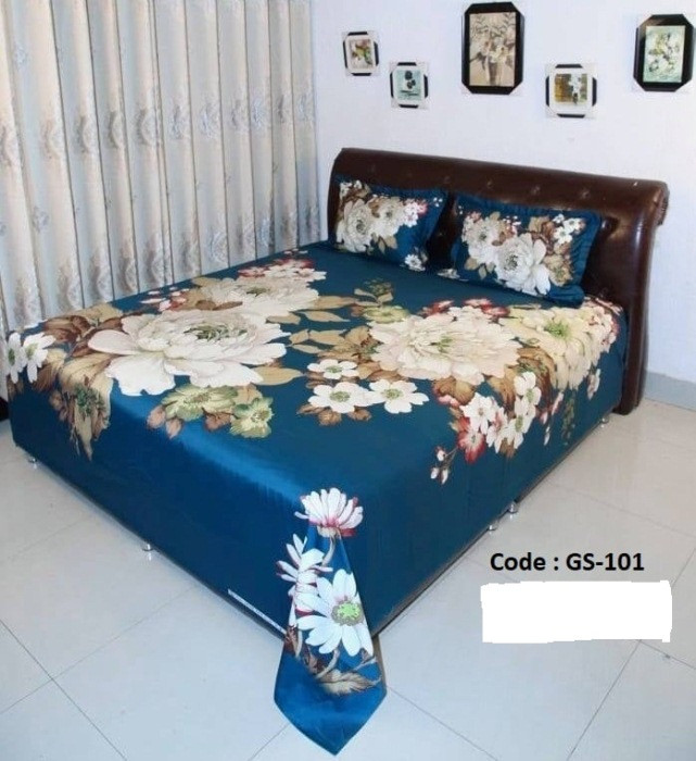 Bed Sheet Combo set-1 pcs bed sheet size – 7.50 Feet X 8.50 Feet + 2 Pcs Pillow cover size 20 inch X 20 Inch. Code GS-101