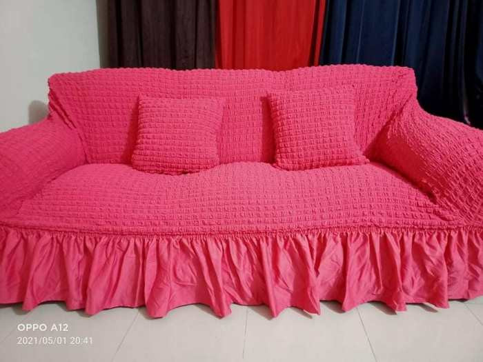 3 Pcs Sofa Cover Combo Set  + 3Pcs Cushion Cover + 1 Pcs T-Table Cover  Size 18 inch 36 inch or Round Table Size 36 inch 36 inch Code-06