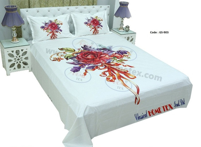 Bed Sheet Combo set-1 pcs bed sheet size – 7.50 Feet X 8.50 Feet + 2 Pcs Pillow cover size 20 inch X 20 Inch. Code GS-903