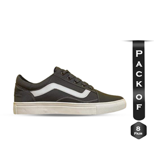 Pack of 8 Pairs Canvas Casual Shoes for Men - Gray