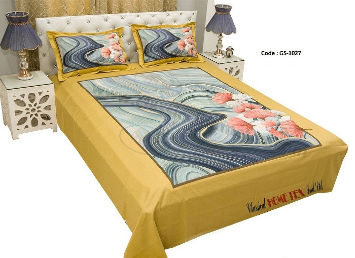 Bed Sheet Combo set-1 pcs bed sheet size – 7.50 Feet X 8.50 Feet + 2 Pcs Pillow cover size 20 inch X 20 Inch. Code GS-1027