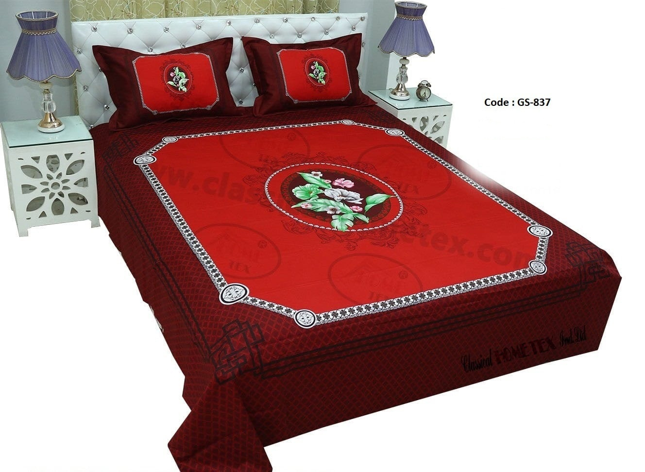 Bed Sheet Combo set-1 pcs bed sheet size – 7.50 Feet X 8.50 Feet + 2 Pcs Pillow cover size 20 inch X 20 Inch. Code GS-837