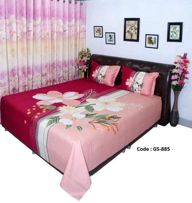 Bed Sheet Combo set-1 pcs bed sheet size – 7.50 Feet X 8.50 Feet + 2 Pcs Pillow cover size 20 inch X 20 Inch. Code GS-885
