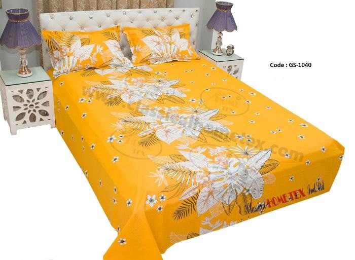 Bed Sheet Combo set-1 pcs bed sheet size – 7.50 Feet X 8.50 Feet + 2 Pcs Pillow cover size 20 inch X 20 Inch. Code GS-1040