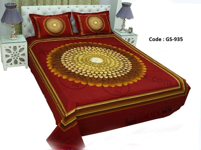 Bed Sheet Combo set-1 pcs bed sheet size – 7.50 Feet X 8.50 Feet + 2 Pcs Pillow cover size 20 inch X 20 Inch. Code GS-935