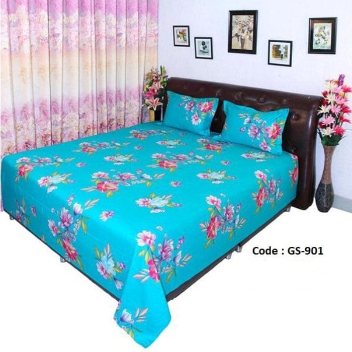 Bed Sheet Combo set-1 pcs bed sheet size – 7.50 Feet X 8.50 Feet + 2 Pcs Pillow cover size 20 inch X 20 Inch. Code GS-901