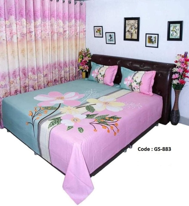 Bed Sheet Combo set-1 pcs bed sheet size – 7.50 Feet X 8.50 Feet + 2 Pcs Pillow cover size 20 inch X 20 Inch. Code GS-883
