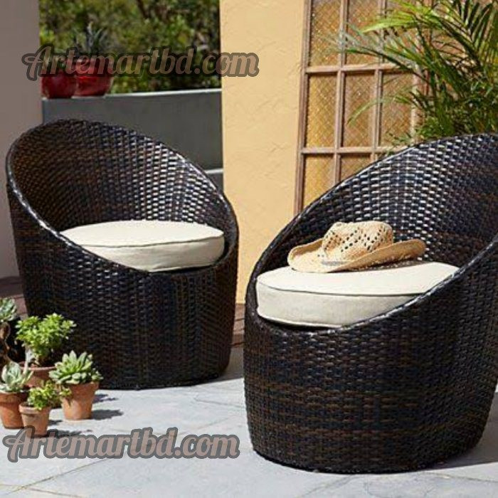 Outdoor indoor Garden Chair Set Black