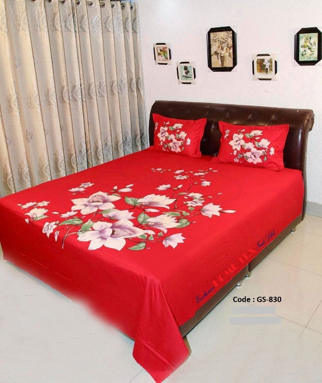 Bed Sheet Combo set-1 pcs bed sheet size – 7.50 Feet X 8.50 Feet + 2 Pcs Pillow cover size 20 inch X 20 Inch. Code GS-830