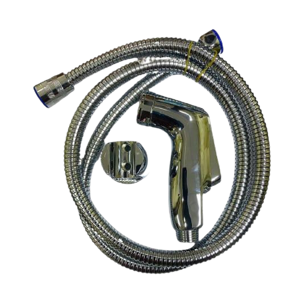 New Royal Toilet Push Shower Full Set - Silver