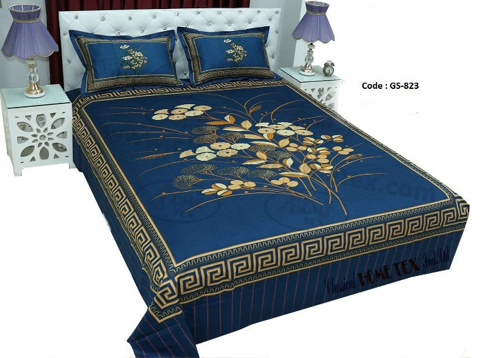 Bed Sheet Combo set-1 pcs bed sheet size – 7.50 Feet X 8.50 Feet + 2 Pcs Pillow cover size 20 inch X 20 Inch. Code GS-823