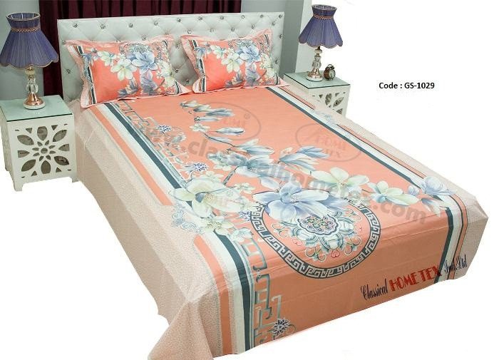 Bed Sheet Combo set-1 pcs bed sheet size – 7.50 Feet X 8.50 Feet + 2 Pcs Pillow cover size 20 inch X 20 Inch. Code GS-1029